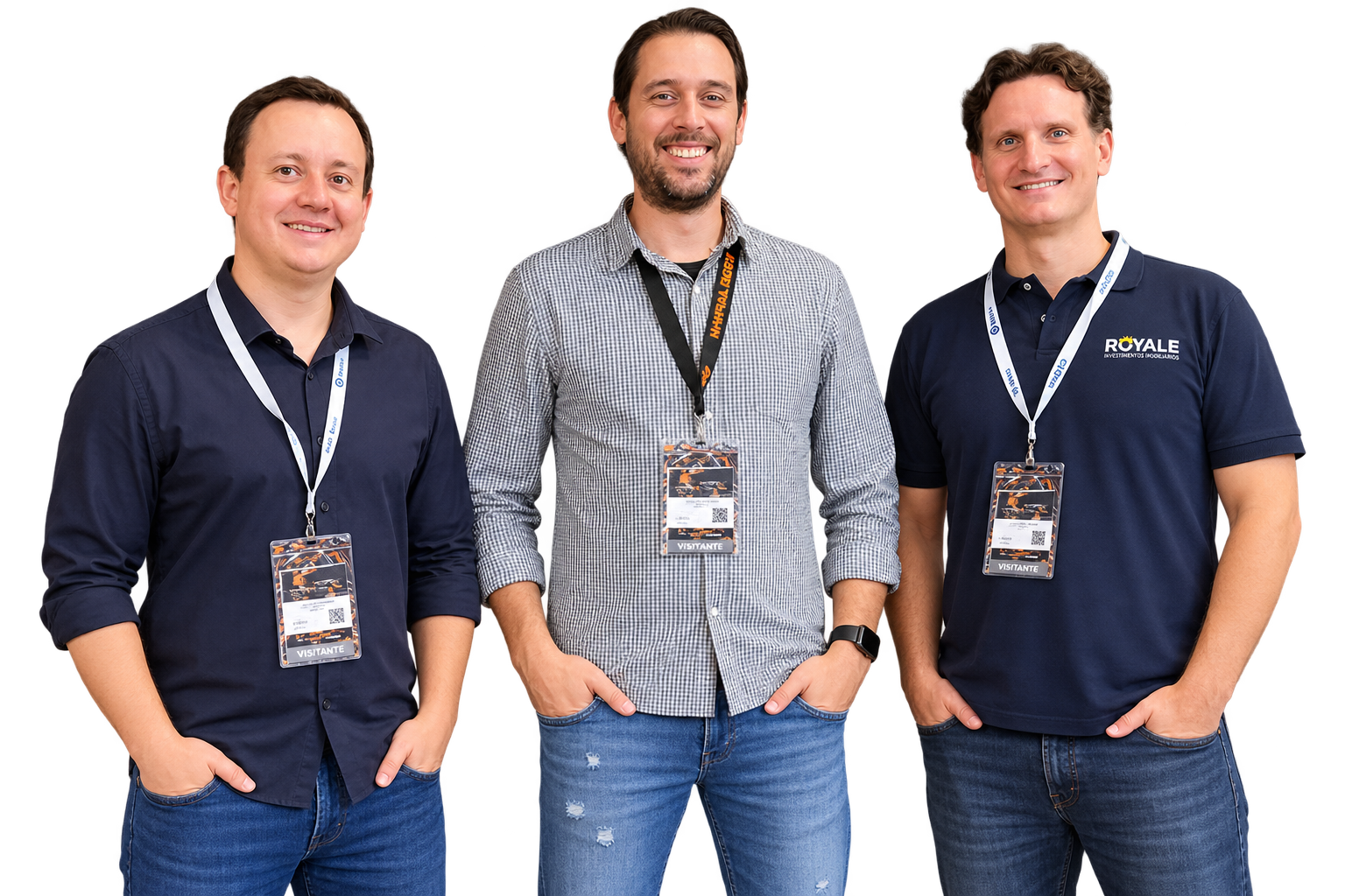 Guilherme Vargas, Raphael Zavatti Pugliese e Frederico Canella, fundadores da Royale Soluções Industriais